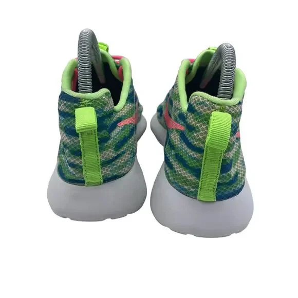 Nike Rosherun Flight Weight Running Shoes Pink Green Girls Youth 4.5 - Picture 3 of 8
